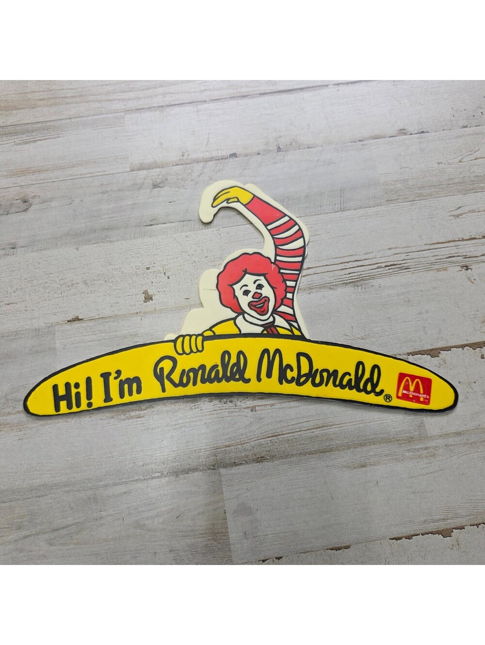 RARE Vintage Ronald McDonald Plastic Hanger McDonald's Chipmonk 12" Advertising